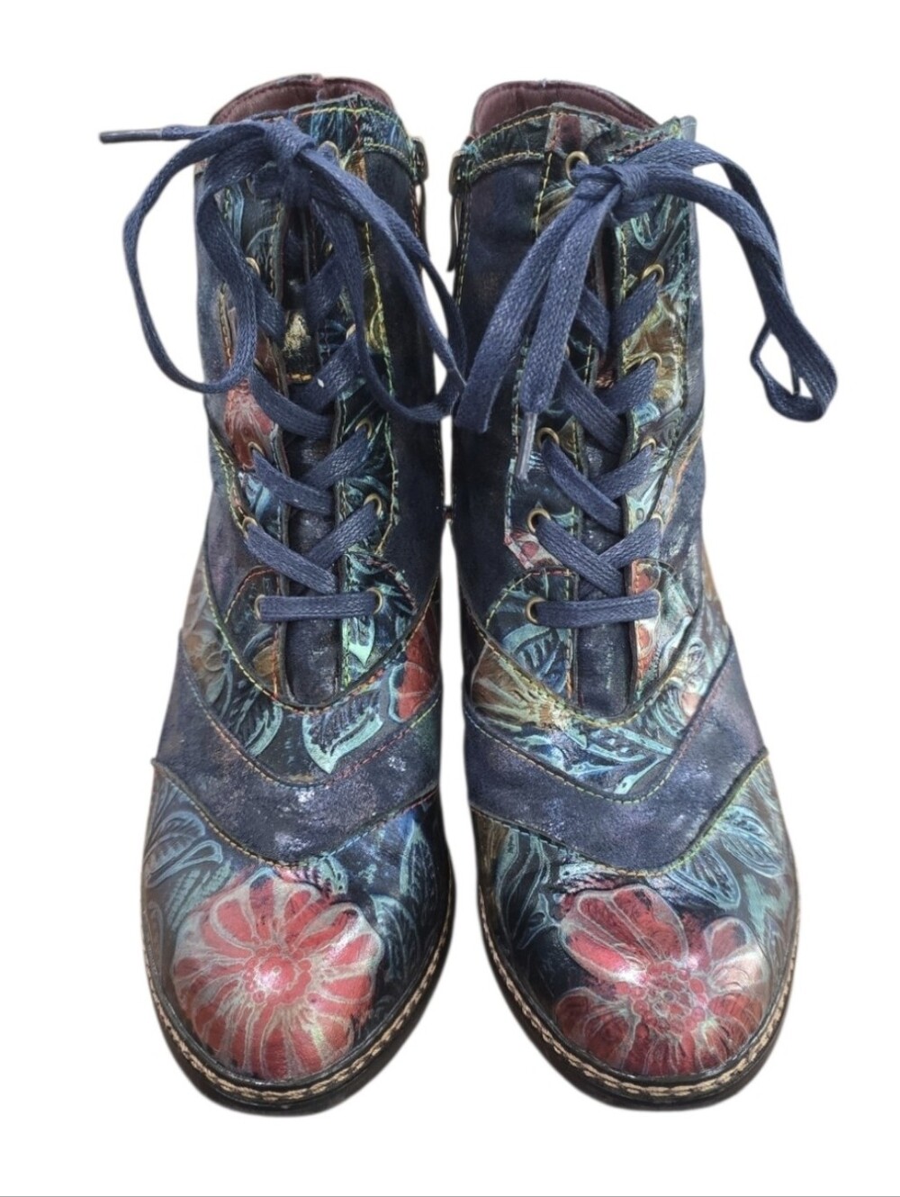L'Artiste Women's Spring Step Siren Whimsical Painted Leather Booties. Size 11